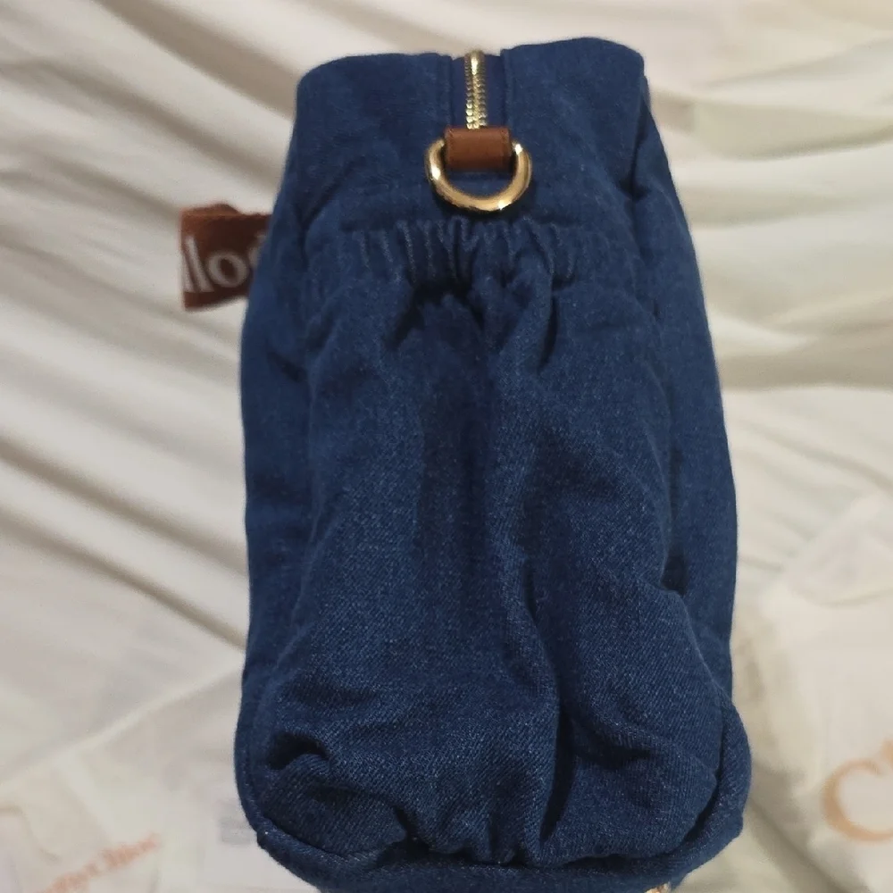 NWT Chloé Denim Blue Logo Baby Changing Diaper Bag Set Authentic